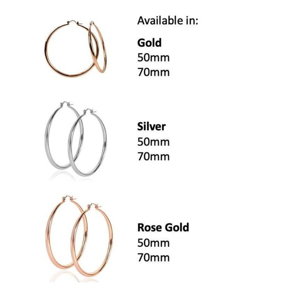 50mm Rosegold hoop earrings - Picture 4 of 7